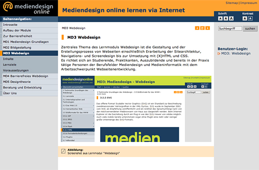 Mediendesign Online Lernmodule